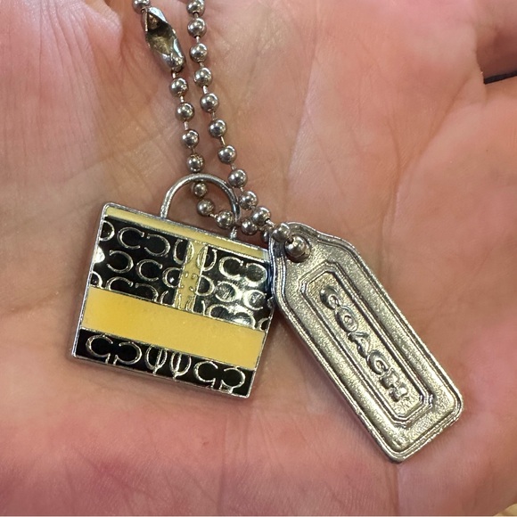 Coach Accessories - Coach Metallic Silver Hangtag and signature C Purse charm bundle